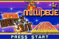 3 Games in One! - Millipede, Super Breakout, Lunar Lander Title Screen